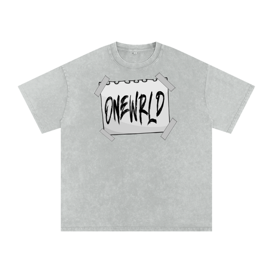 "Get Up We Aint Rich Yet" Acid Wash T-Shirt